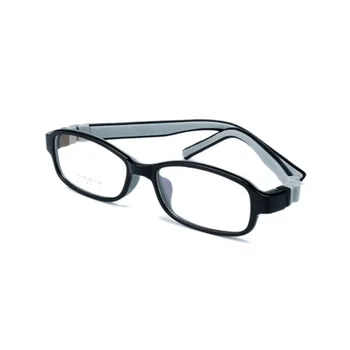 Moda Çocuklar Güvenli Silikon Şeffaf Lens Optik Gözlük Zinciri Boyutu İle Hiçbir Vida Kırılmaz Erkekler Kızlara Kare 47-16-130 Y1071
