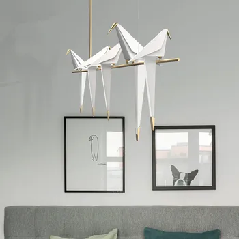 Modern İskandinav Beyaz Origami Yaratıcı Kolye Lamba Parlaklık Armatür aydınlatma Ev Aydınlatma Yatak Odası Kolye Işık LED