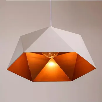 Modern Minimalist Geometrik Demir Rhombus Elmas Kolye Işık Bar Ofis Restoran Yaratıcı Lambalar Kişiselleştirilmiş