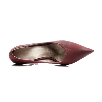 MORAZORA siyah şarap kırmızı moda ilkbahar sonbahar ayakkabı kadın 33-46 ayak sığ ince topuk kadın topuklu ayakkabı artı boyutu işaret etti