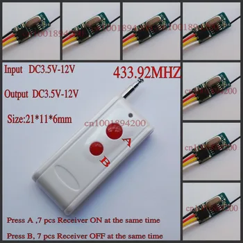 Mos Mini RF Alıcı Mikro Uzaktan Kumanda çocuk etki yapar.Switch7RX1TX OFF 4.5 V 6V 7V 5 V 7.4 V 9 V-12 V Küçük Kablosuz Güç Uzaktan