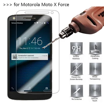 Motorola Moto X Force Ekran Koruyucu İçin 2.5 D 9H Premium Tempered Sertleştirilmiş Cam Koruyucu Film