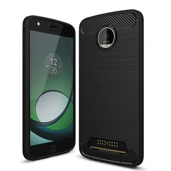Motorola MOTO Z ZPlay İçin KEYSİON Karbon Fiber Kaliteli Yumuşak Anti-Motorola MOTO Z Z Oyun telefonu durumlarda İçin Kapağı açılan Arka Yüksekliği