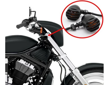 Motosiklet Harley İçin sinyal / Motosiklet Retro Ön Arka Dönüş Sinyalleri Göstergeleri Mini Kurşun Gözlüğü Işıkları
