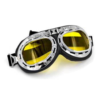 Motosiklet İçin Vintage Motosiklet Gözlük Gözlük Oculos Antiparras Gafas motosiklet güneş Gözlüğü Oculos De Grau Kullanın Kask