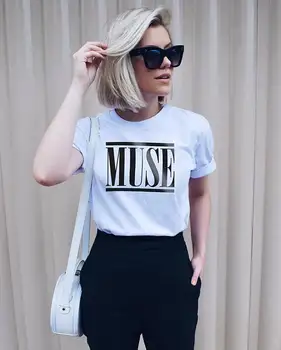 Muse T-Shirt Tumblr Moda Rock Yıldızı T-Shirt moletom yapmak tumblr Tees estetik kadın moda t shirt blusa tumblr kızı tee tops
