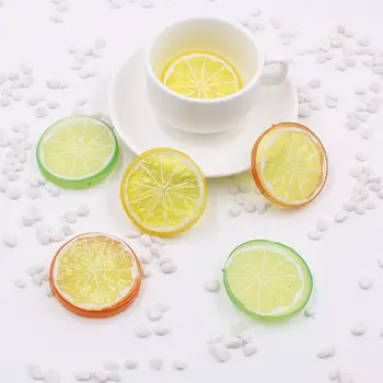 Mutfak düğün dekor 2 adet / lot mini simülasyon limon dilimleri süper küçük köpük plastik yapay meyve sahte model parçası