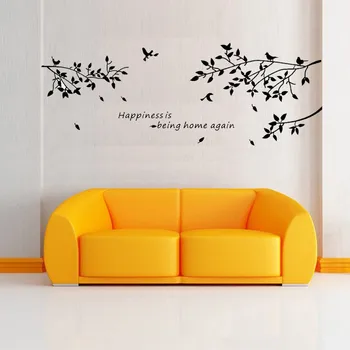 Mutluluğu Tekrar Eve kuş duvar sanat çıkartmaları oturma odası dekoratif çıkartmaları Duvar sticker çıkarılabilir teklif Ediliyor