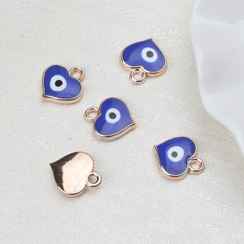 Mücevher göz aksesuarlar için nazar 5 adet yeni moda nazar moda aksesuarları kalp malzeme mavi göz