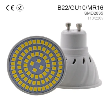 Mısır Lamba LED Spot Ampul GU10 220V lampada 48 60 80leds lampara bombillas E14 B22 e27 para el hogar SMD2835 led Işıkları LED