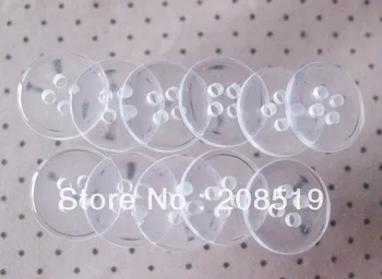 NB0053 Şeffaf gömlek düğmeleri 15 mm 4 delikli düğmeler 400pcs giysi aksesuarları reçine