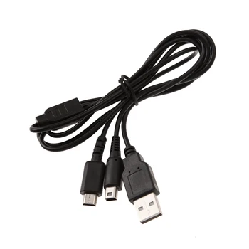 Nintendo 3DS NDSL NDSİ Siyah için Kablo Çift Bağlantı Şarj 1 Adet 2 1 USB Veri
