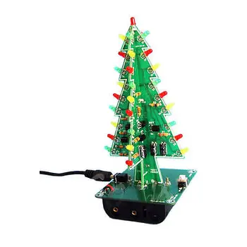 Noel Ağaçları DİY Kit Profesyonel Flash Yeşil Kırmızı Devre DİY LED Noel Ağacı Led