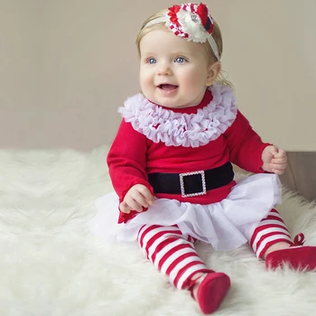 Noel Conjunto Seyreden İnfantil Kız Moda Kız Bebek Giyim Yaz Bebek Giyim Prenses Yeni Doğan Bebek Giysileri Set