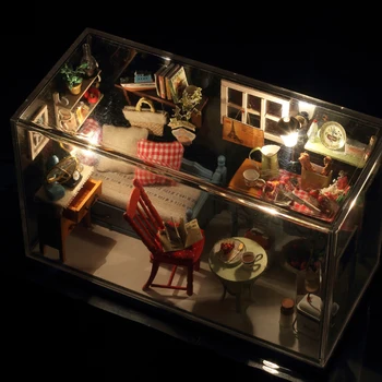 Noel ve Doğum günü Hediyesi için tatlı Oda DİY Bebek Evi Minyatür Ahşap oyuncak ev Minyatür Mobilyalar, Oyuncak Evi, Bebek Oyuncak