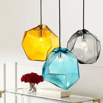 Nordic YENİ üç taş kolye ışıkları yaratıcı kişilik salon Yemek Odası droplight FG181 renkli cam asılı lambalar