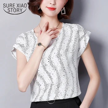 O-boyun rahat basit kısa kollu kadın 2018 yeni bahar moda baskı üstleri T-shirt artı boyutu beyaz kadın giyim D569 30