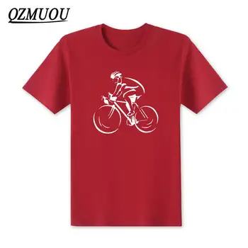O-Neck Top Tişört Boyutu H-XXL Katı yeni 2018 Moda Bisikletçi Bisiklet Döngüsü Taşıma Biker Cycler Erkek T-Shirt Erkek T-Shirt Pamuk