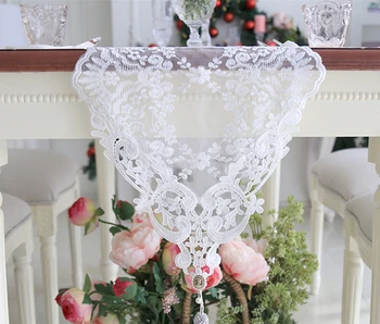 Oda İçin Moda %60 Keten Çiçek Dantel Yemek Masası Runner, Sehpa Örtüsü Ev Otel Romantik Evlilik Düğün Dekorasyon
