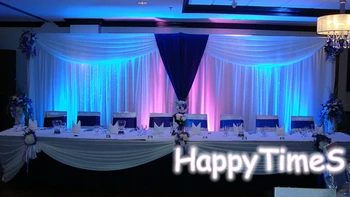 Orta koyu mavi swag ile 3*6M Düğün&parti düğün fon perde perdeler