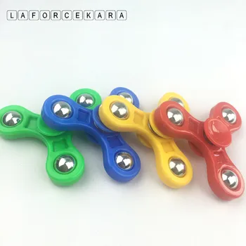 Otizm ve DEHB Anksiyete Stres Odağı Oyuncaklar İçin çelik top Tri-Spinner Fidget Oyuncak Plastik EDC El Spinner Spinner Fidget