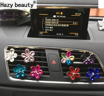Otomobil klima dekorasyon elmas zarif çiçek araba verme parfüm dekoratif iç dekorasyon
