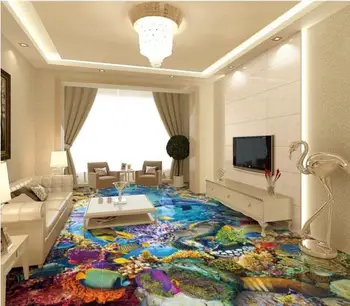 Oturma odası için 3D fotoğraf duvar kağıdı 3d döşeme sualtı dünyası duvar kağıtları yapışkanlı duvar kağıdı kendini