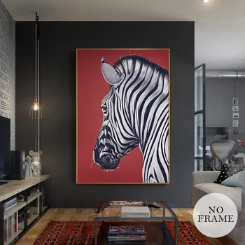 Oturma Odası İçin HD Nordic Zebra Kanvas Tablolar Modern yağlı Boya Hayvan Posterler Ve Baskılar Eve Derco Duvar Sanatı Resimleri