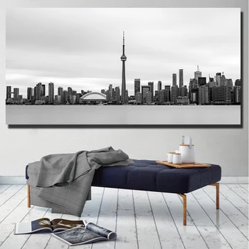Oturma Odası İçin Toronto Şehir Manzarası Sanat Tuval-Toronto Manzarası Baskılar Ve Posterler-Modern Toronto Cuadros Manzara Resimleri Duvar