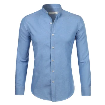 Oxford Pamuklu Elbise Gömlek 6XL 2018 Bahar Yeni Standı Yaka Kombinezon Homme Rahat Slim Fit Camisas Gençlik Tarzı Erkek Giyim Erkek