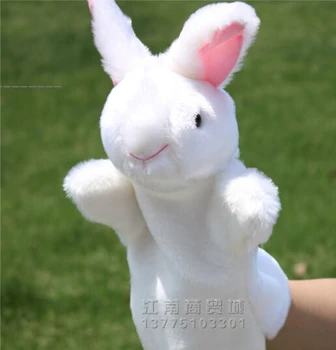 Oyuncak Hikayesi 1 adet Boyutlar tatlı tatlı tavşan tavşan el kuklası peluş uyku oyun Oyuncak bebek bebek hediye prop gerçekleştirmek