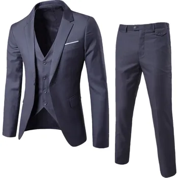 Pantolon İş Erkek Resmi Giyim İle 6XL Siyah Düğün Erkek takım Elbise (ceket+Yelek+Pantolon) 2018 Erkek Slim Fit takım Elbise Artı Boyutu M-