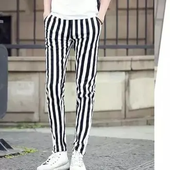 Pantolon Zebra Metroseksüel Siyah Ve Beyaz Çizgili Harem Pantolon Erkek Hip Hop Dans Pantolon Pantolon Moda Seksi Kamuflaj Harem Mens