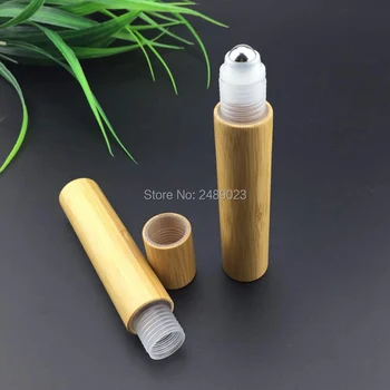 Parfüm için Parfüm Şişesi Eyecream Konteyner Rulo Losyon Kozmetik Şişe 15 ml Bambu Rulo Uçucu Yağ 12pcs/lot