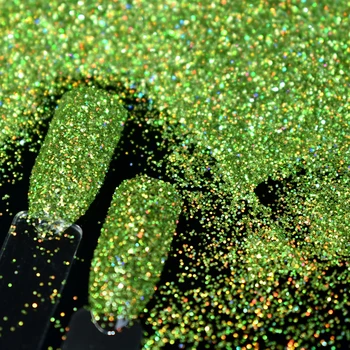 Parlak Lazer Çim Yeşil Tırnak Glitter Simli Pudra Holografik DİY UV Jel Tırnak Tasarım Krom Pigment Toz Süslemeleri n66 otoyollarından