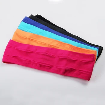 Parlak renkler ter Emici logo yansıtıcı Anti-slip Elastik Saç Bantları saç Bandı Koşu Spor Yoga spor bandı Sweatband