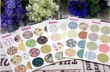 Parti İçin toptan Güzel renkli çiçek serisi Deco sticker çıkartma Etiket Mühür Hediye Kağıt Hediye Çanta Şeker Kutusu Dekor İyilik