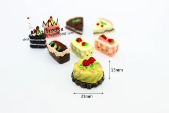 Pasta ücretsiz Kargo,8pcs pasta 1/6 1 / 12 Minyatür yemek sahnesi modeli bebek Ev Aksesuarları mini 8 adet