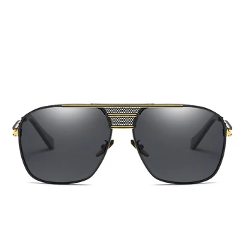 Peekaboo uv400 kutu Kare altın metal ile erkekler için güneş gözlüğü sürüş gözlüğü erkek lüks marka polarize polarize