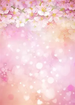 Pembe sakura ağacı kumaş Yüksek kaliteli Bilgisayar baskı duvar fotoğraf stüdyosu arka plan Vinil bahar Glitter etkisi zemin Çiçek