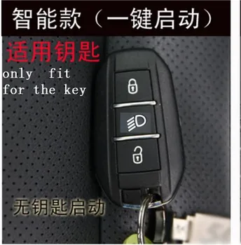 Peugeot için silikon araba Anahtarlık kılıfı tutucu kabuk hood 308 408 508 3008 2008 4008 2474 3 düğme akıllı uzaktan anahtar durumunda
