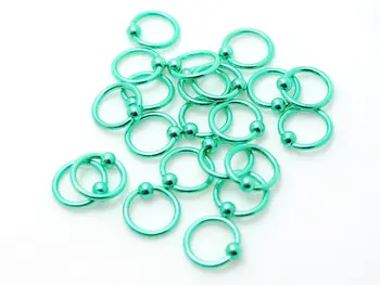Piercing Takı toptan çok moda dudak yüzük 3mm topları yeşil renk tutucu halka septum halka Boncuklu