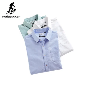 Pioneer Camp yeni sonbahar oxford casual gömlek erkek marka giyim basit sosyal tişört erkek en kaliteli pamuk ACC705118