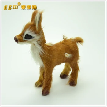 Plastik ve gerçek kürkler simülasyon 9cm mini sika geyik oyuncak modeli el sanatları,Ev Dekorasyon,w5657 hediye Xmas