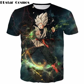 PLstar Cosmos Serin Siyah Goku Baskı 3D T Shirt Erkek kadın 2018 Yaz Hipster t-shirt Anime Dragon Ball Z Harajuku t-Shirt