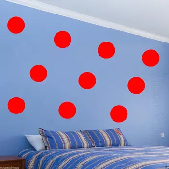 Polka Dot Duvar Çıkartmaları Kabuğu & Sopa Büyük 12 cm Duvar Noktalar Büyük Çocuk Odası ücretsiz kargo