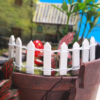 Popüler Mini Küçük Çit Bariyer Ahşap Minyatür Peri Bahçe Teraryum Şube 10 Renk Bonsai Dekorasyon Vitrin