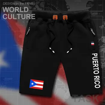 Porto Riko erkek plaj şort erkekler masa bayrağı egzersiz fermuar cep 2017 pamuk YENİ Rika PRİ PR vücut ter şort