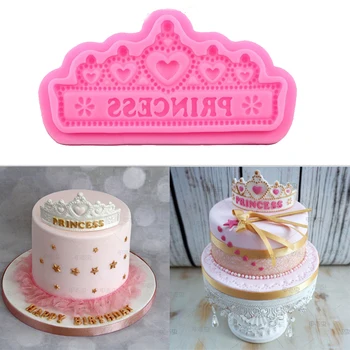 Prenses Tacı Silikon Kek Kalıpları Düğün Pastası Sınır Fondan Kek Dekorasyon Araçları Çikolata Gumpaste Kek Kalıpları