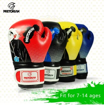 Pretorian Grant Luva Boxe MMA Eğitimi Çocuklar Deri Çocuk Muay Thai Eldiveni 7-14 yıl Gençlik Boks eldivenleri PU Eldiven Boks